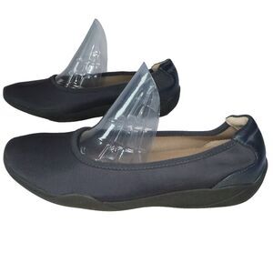 Stretchies Navy Blue Flats Womens 8.5W slip on shoes NEW